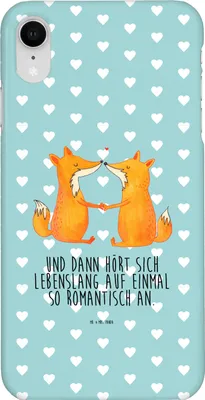 Produktbild von Mr. & Mrs. Panda Iphone XR Handyhülle Füchse Liebe - Türkis Pastell - Geschenk, Fuchs, Premium Kunststoff, Paar, Ehefrau, Handy Case, Freundin