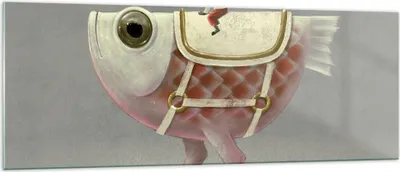 Produktbild von Bilder auf glas - Einteilig - Surreal Fisch Kind - 140x50cm - Glasbilder - Wandbilder - Bilder - zum Aufhängen bereit - Wanddekoration aus Glas - Glas Bilder - Wandbild auf Glas - GAB140x50-4897