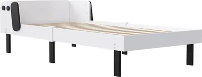 Obrázek produktu pro UnboxG Čalouněná postel 90x200cm, dětská postel, jednolůžko s postýlkou, design pes, klasika ,Postel do postýlky ,Postel pro mládež s roštovým rámem pro chlapce a dívky