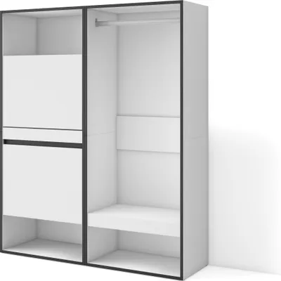 Produktbild von Schuhregal, Schuhschrank, 120x35x145 cm, Für Schlafzimmer, Zimmer, Offener Kleiderschrank, Weiß