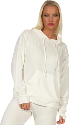Immagine prodotto di Felpa donna manica lunga con cappuccio, ecrù, M Hoodie