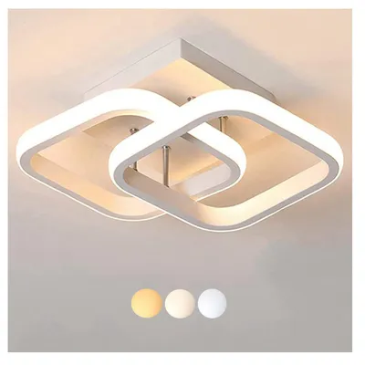 Produktbild von Deckenleuchten LED Dimmbar Deckenleuchte 3-Farbige Decken-Lampe LED fest integriert, Warmweiß, Neutralweiß, Kaltweiß, Wohnzimmer Flur Eingang
