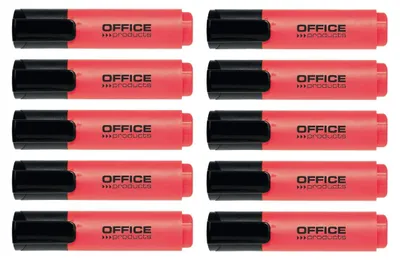 Image de STYLO MARQUEUR OFFICEL - Lot de 10 - Rouge / Surligneur non toxique