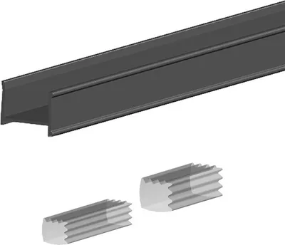 Produktbild von SLID'UP 280 C-Profil, 200 cm, für 18 mm Türstärke, schwarz