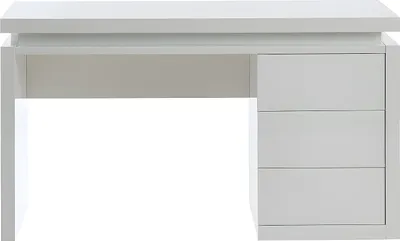 Produktbild von EMERSON Schreibtisch - 3 Schubladen - weiß lackiertes MDF - LED Beleuchtung