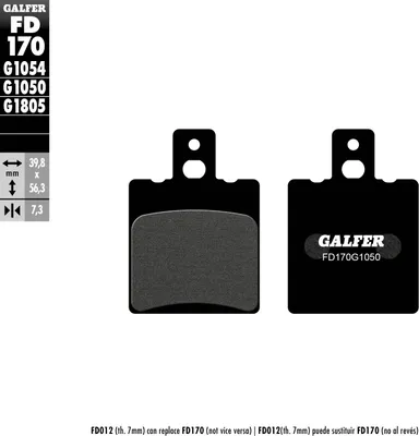 Immagine prodotto di Pastiglie freno GALFER "FD170 Set G1050, Organis
