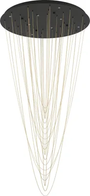 Produktbild von EGLO LED Pendellampe Trepuco, elegante Pendelleuchte, Hängeleuchte aus Metall in Schwarz und Gold, Hängelampe warmweiß, Ø 78 cm