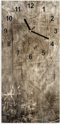 Produktbild von Wanduhr aus Glas mit Motiv Abstrakte Kratzstruktur- 30 x 60 cm - inkl. Aufhängesystem