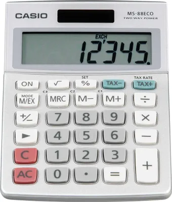 Produktbild von CASIO CASIO Tischrechner MS-88ECO-W-EH 10x14cm 8stellig silbergrau