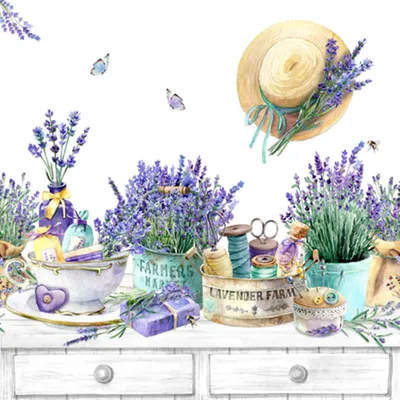 Produktbild von 20 Servietten Lavender Farm in Provence - Sammlung an Lavendel 33x33cm