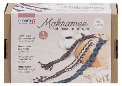 Produktbild von GLOREX Bastelset Makramee Schlüsselanhänger