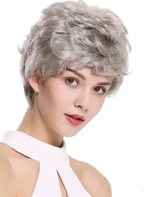 Produktbild von WIG ME UP Perücke Echthaar Herren Damen kurz Silber Grau NG-HH-13-51
