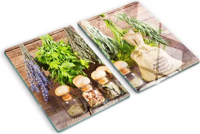Obrázek produktu pro Kryt varné desky – Kryt na indukční desku – Ochranná skleněná deska – 2x40x52 cm– Skleněné ochranné desky na sporák –Tvrzené sklo –Bylinný provázek