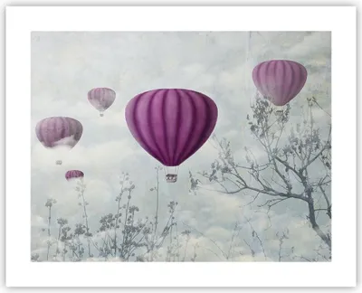 Produktbild von Poster - Poster ohne Rahmen - Ballon Baum Flug - 50x40 cm - Wand Bild - Wanddeko - Wandbilder - Kunstposter - Wandposter - Bilder - Kunstdruck - Wanddekoration - Wandbild - P2XAA50x40-3581