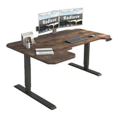 Produktbild von Radlove 150cm L-förmiger schreibtisch elektrisch höhenverstellbar schreibtische eckschreibtisch tisch stehpult Bürotische, Braun