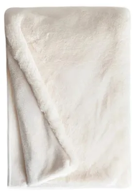 Zdjęcie produktu dla HOMLA Koc MALEO biały z puszystego sztucznego futra 150x200 cm