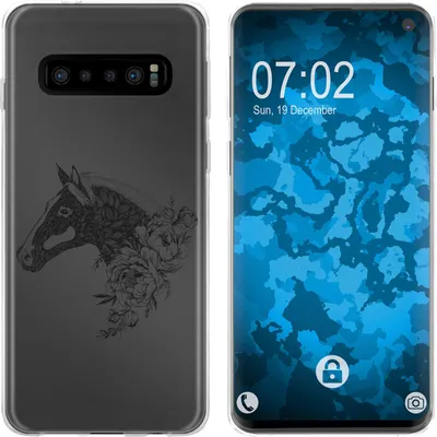 Produktbild von PhoneNatic Case kompatibel mit Samsung Galaxy S10 Silikon-Hülle Floral Pferd M5-1