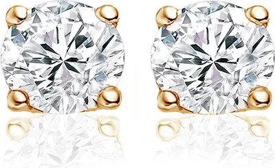 Produktbild von New Bling 9NB-0041 Zilveren oorstekers - zirkonia rond 8 mm - goudkleurig
