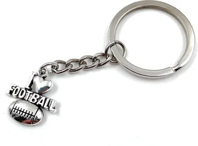 Produktbild von Onwomania Love Football Ball Sport Schlüsselanhänger Metall Glücksbringer in Alu Geschenkbox, ideal zum Verschenken