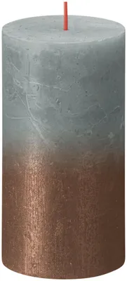 Immagine prodotto di Candela Bolsius Rustic, cilindrica, Natale, Sunset Eucalyptus Green + Rame, 130/68 mm