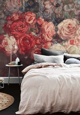 Produktbild von Coloray Fototapete 250x250 cm Vlies-Fototapete - Weinleseblumenstrauß von Rosenblumen