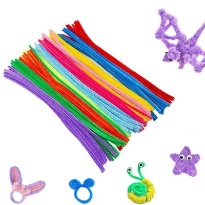 100 bunte Pfeifenreiniger, Basteldraht, 30 cm