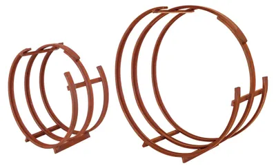 Produktbild von LEX Brennholz-Stapelregal 2er Set rost-optik RUND