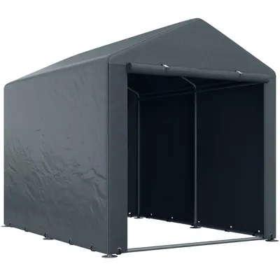Produktbild von Garagenzelt 160 x 218 x 172 cm, Gartenhaus, Fahrradunterstand, Lagerzelt mit Reißverschlusstür, für 3 Fahrräder, Motorrad und Gartengeräte, PE-Plane