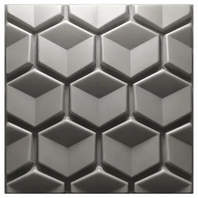 Immagine prodotto di DECCART | Cassettoni 3D per soffitti | Pannelli da parete | Lamelle su pannello | Pannelli acustici da parete | Grigio miele 50x50 cm | 0,25 m²