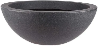 Produktbild von Pflanzschale XXL-Pflanzgefäß, Wasserschale 52 cm, Höhe ca. 19 cm, Brunnenschale für Miniteich - Stabiler Kunststoff - Steinoptik anthrazit - mit Ablau