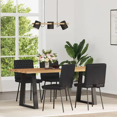 Produktbild von vidaXL Esszimmerstühle 4 Stk. Schwarz Kunstleder