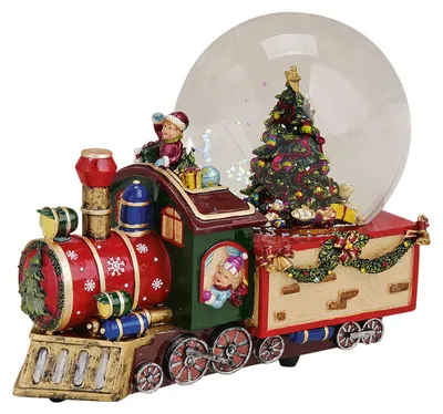 Productafbeelding van Muziekdoos/sneeuwbol locomotief, B22 x D12 x H18 cm