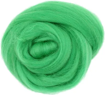 Produktbild von Filzwolle 20g feiner Kammzug Schafwolle (Merino) 21mic Kleegrün-20g