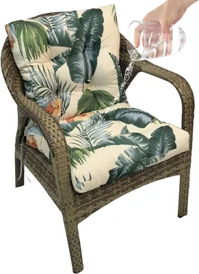 Image de Coussin de chaise imperméable Coussin d'assise et de dossier pour chaises - Intérieur et extérieur Coussin à haut dossier (Coloré）)