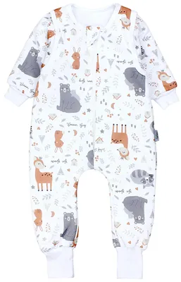 Produktbild von TupTam Baby Schlafsack mit Füßen und Ärmel e Materialien Winterschlafsack, Farbe: Wilde Tiere, Größe: 104-110