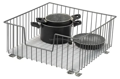 Zdjęcie produktu dla bremermann wysuwany kosz do szafki 50 cm z półką, szuflada kuchenna do doposażenia, wysuwana szafka metalowa, szary