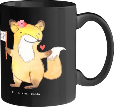 Produktbild von Mr. & Mrs. Panda Kaffeetasse Sozialarbeiterin Probleme - Schwarz - Geschenk, Berufsalltag, Hilfeleistung, Teetasse, Beruf, Empathie, handgefertigte Geschenke, Berufsleben