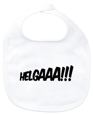 Produktbild von Huuraa Baby Lätzchen Helgaaa Schriftzug White Klettverschluss  Baumwolle Latz Geschenkidee