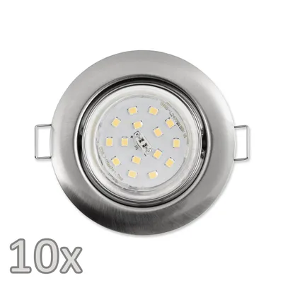Produktbild von Einbauleuchten-Set McShine 10xRahmen 10x LED-Strahler Edelstahl gebürstet