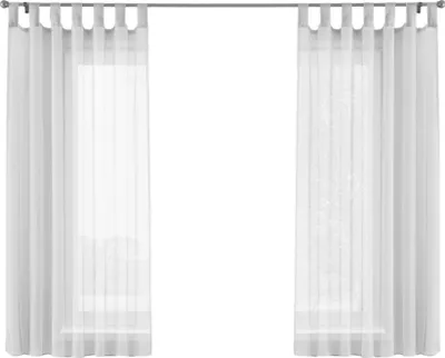Produktbild von 2er-Pack Gardinen Transparent Vorhang Set Wohnzimmer Voile Schlaufenschal mit Bleibandabschluß HxB  175x140 cm Weiß 61000CN