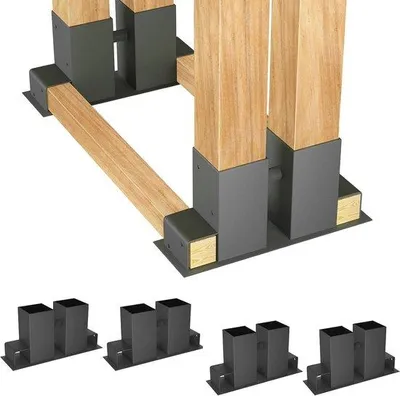 Produktbild von Famanu Holzstapelhilfe für Brennholz - Verstellbare Holzstapelhalterung - Set von 4