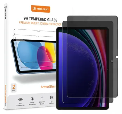 Produktbild von Techsuit - ArmorGlass CrystalHD, 2er-Pack, Schutzglas für Samsung Galaxy Tab S9/S9 FE/S10 FE/S10 Lite - Schwarz