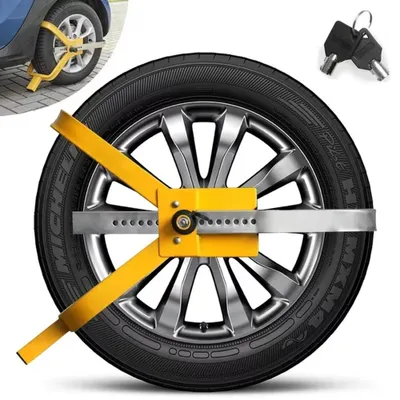 Produktbild von Radkralle für Räder 13-15", Reifenbreite 225 mm, Parkkralle Reifenkralle aus Stahl zur Diebstahlsicherung, Wegfahrsperre inkl. Schlüssel