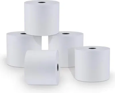 Obrázok produktu pre Rolky termopapiera 80 mm x 80 m, biele, balenie po 5 kusoch