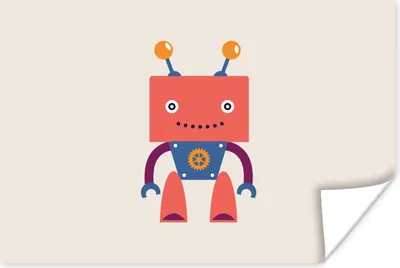 Produktbild von MuchoWow® Poster Roboter - Getriebe - Gesicht - Antenne - Kinder - Jugendliche 180x120 cm - Fotoplakat