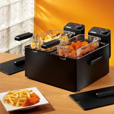 Produktbild von Princess Doppel-Fritteuse Black