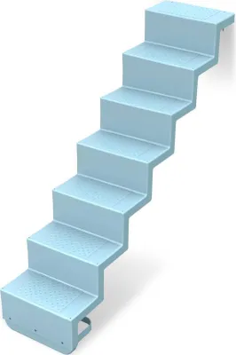 Immagine prodotto di Scala ELEGANZ 80 fissaggio del bordo a 6 gradini per installazione universale in poliestere, colore: blu mare