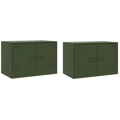 Obrázek produktu pro TV skříňky 2 ks olivově zelené 67 x 39 x 44 cm ocel