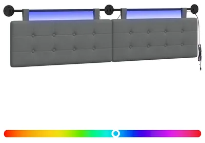 Produktbild von Hängendes Kopfteil Mit LED Licht Dunkelgrau Stoff