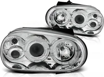 Produktbild von LED Angel Eyes Scheinwerfer passend für VW Golf 4 97-03 chrom